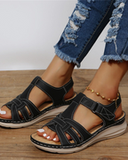 Megan Women's Platform Sports Sandals – Adjustable Hiking Sandals with Cushioned Footbed