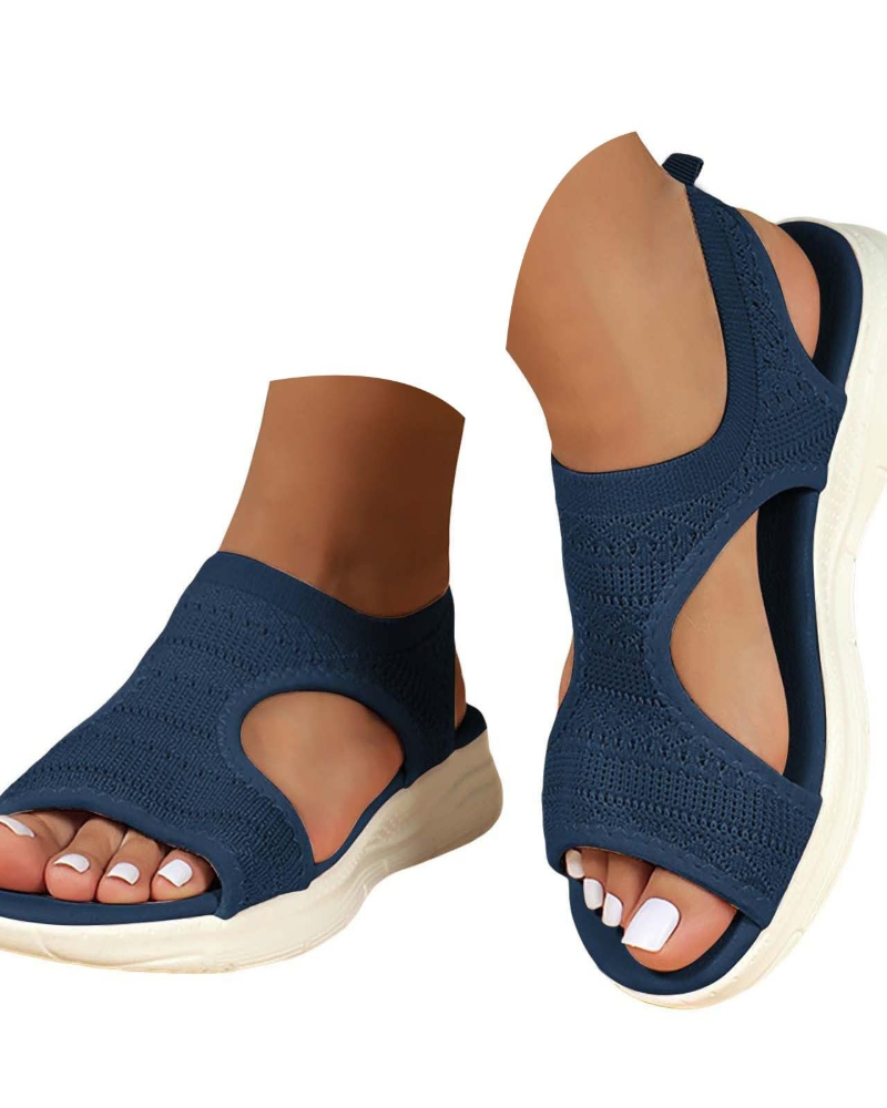Emma Women's Knit Sandals – Breathable Open Toe Sandals with Flexible Soft Sole