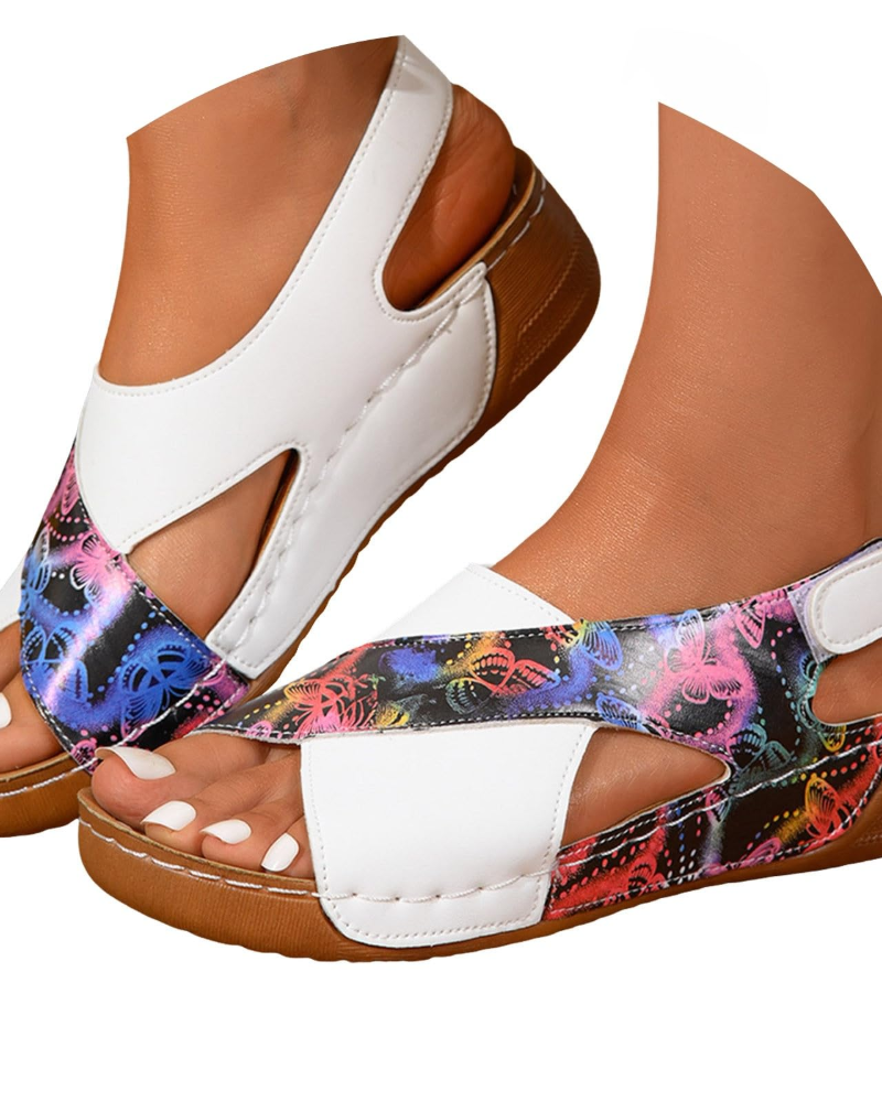 Isabella Women's Platform Sandals – Cross Strap Wedge Sandals for Summer Travel