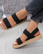 Clara Women's Platform Sandals – Knit Slip-On Wedge Sandals for Summer Wear