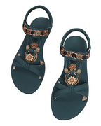 Mila Women's Bohemian Sandals – Rhinestone Elastic Strap Sandals for Summer