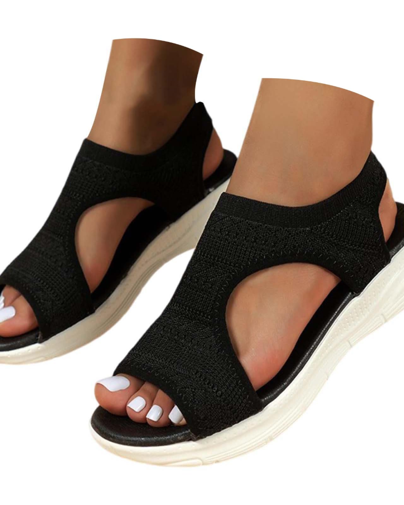 Emma Women's Knit Sandals – Breathable Open Toe Sandals with Flexible Soft Sole