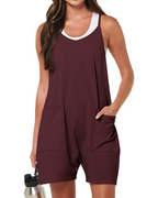 Mia Women's Summer Romper – Spaghetti Strap Shorts Jumpsuit for Vacation Wear