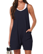 Mia Women's Summer Romper – Spaghetti Strap Shorts Jumpsuit for Vacation Wear