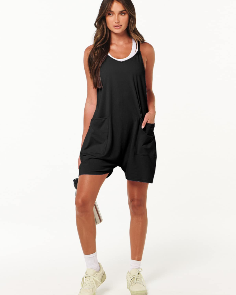 Mia Women's Summer Romper – Spaghetti Strap Shorts Jumpsuit for Vacation Wear
