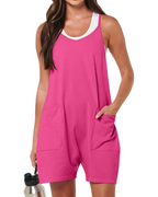 Mia Women's Summer Romper – Spaghetti Strap Shorts Jumpsuit for Vacation Wear