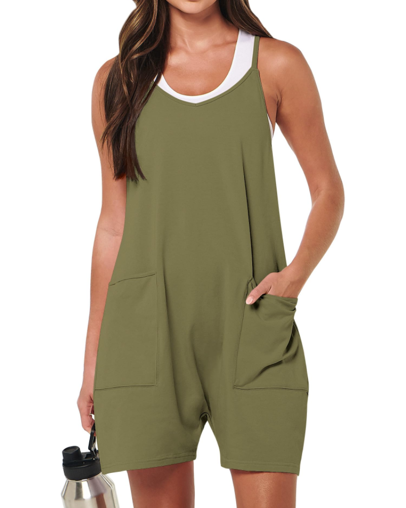 Mia Women's Summer Romper – Spaghetti Strap Shorts Jumpsuit for Vacation Wear