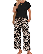 Avery Women's Lounge Set – Cap Sleeve Top and Wide Leg Pants for Travel and Resort Wear