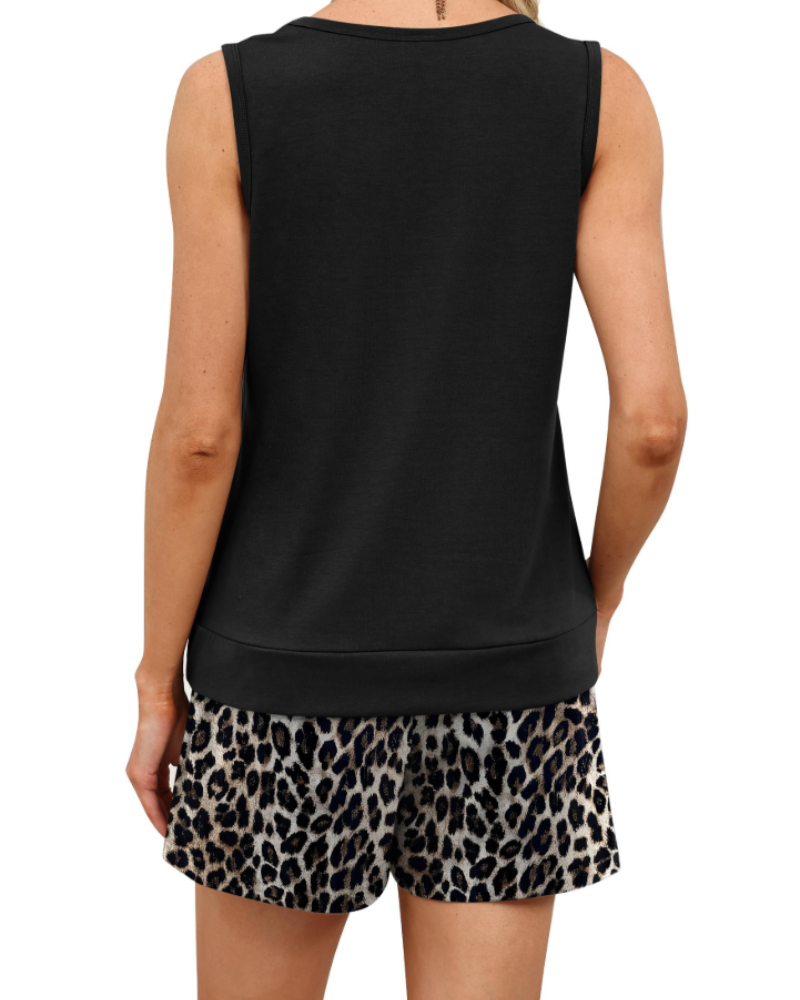 Chloe Women's Lounge Set – Square Neck Tank and Shorts with Pockets for Summer