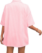 Ava Women’s Striped Summer Set – Shirt & Shorts Co-Ord Casual Outfit