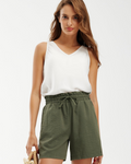 Mia Women’s Linen Shorts – High Waist Relaxed Fit Summer Shorts with Pockets
