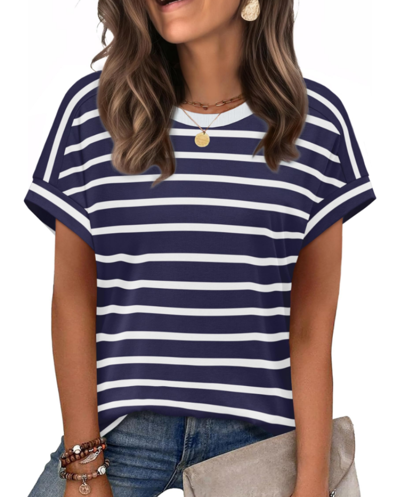 Lily Women's Cap Sleeve Top – Crew Neck Lightweight T-Shirt for Spring and Summer