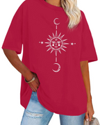 Mia Women's Oversized Graphic T-Shirt – Crew Neck Loose Fit Tee for Streetwear