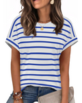 Lily Women's Cap Sleeve Top – Crew Neck Lightweight T-Shirt for Spring and Summer