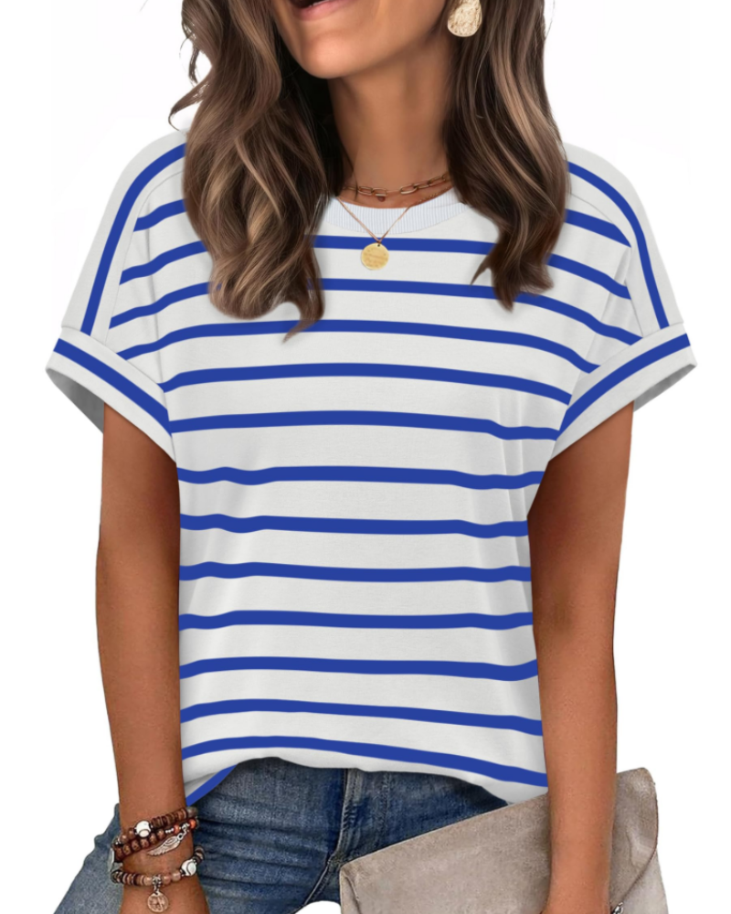 Lily Women's Cap Sleeve Top – Crew Neck Lightweight T-Shirt for Spring and Summer