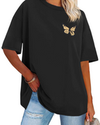 Mia Women's Oversized Graphic T-Shirt – Crew Neck Loose Fit Tee for Streetwear