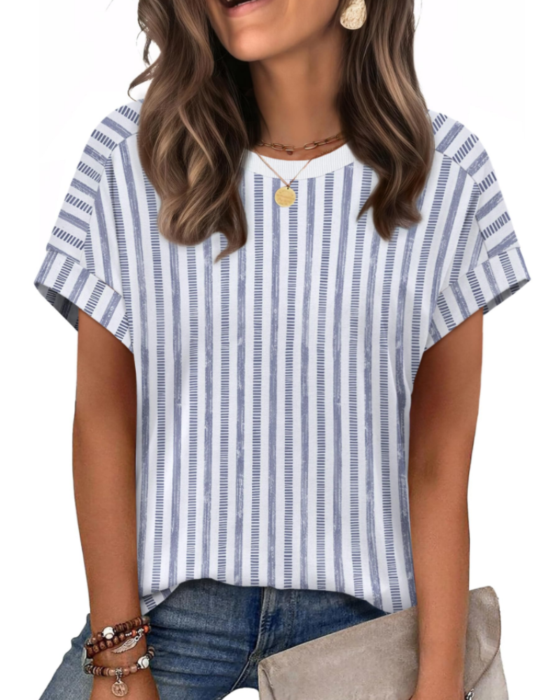 Lily Women's Cap Sleeve Top – Crew Neck Lightweight T-Shirt for Spring and Summer