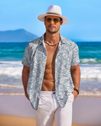 Jake Men's Hawaiian Shirt – Tropical Button Down Shirt with Chest Pocket for Summer