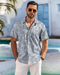 Jake Men's Hawaiian Shirt – Tropical Button Down Shirt with Chest Pocket for Summer