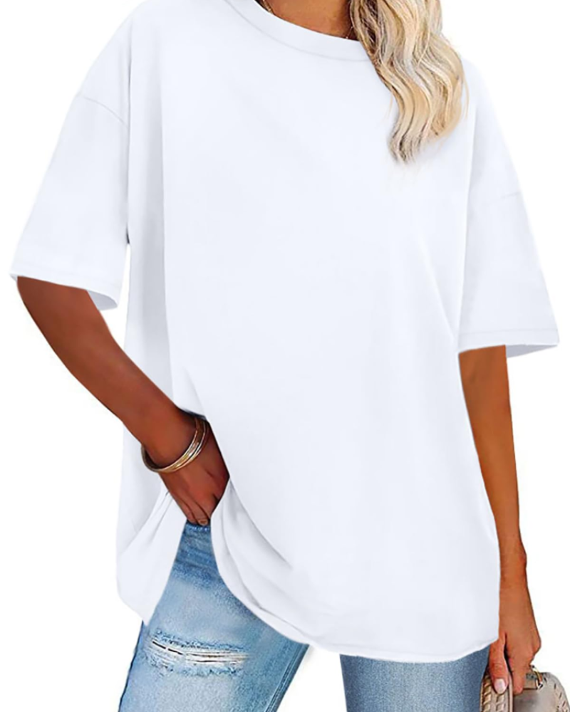Mia Women's Oversized Graphic T-Shirt – Crew Neck Loose Fit Tee for Streetwear