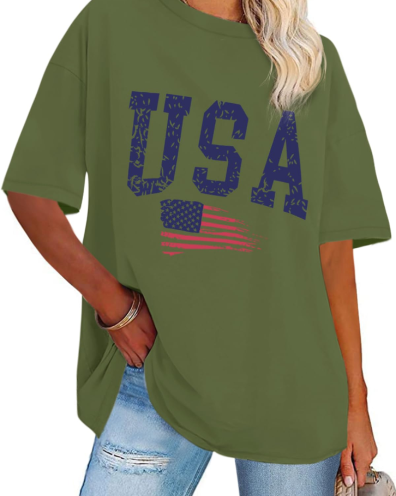 Mia Women's Oversized Graphic T-Shirt – Crew Neck Loose Fit Tee for Streetwear