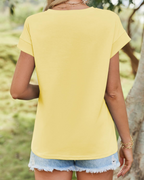 Ava Women's Cap Sleeve T-Shirt – Crew Neck Relaxed Fit Top for Work and Travel