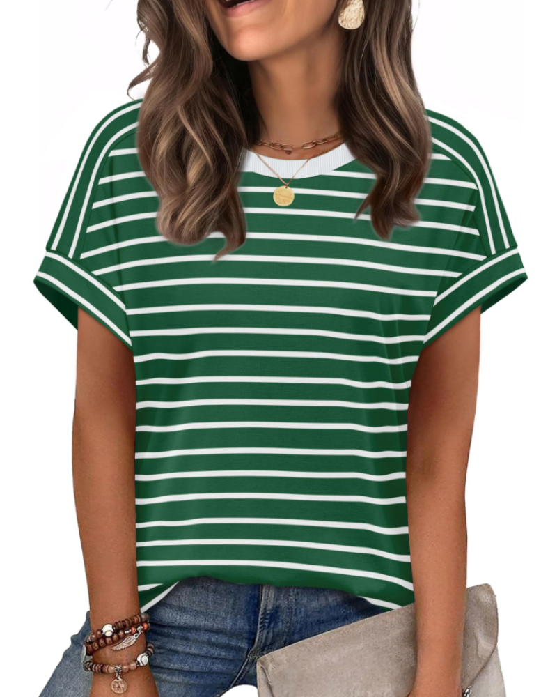 Lily Women's Cap Sleeve Top – Crew Neck Lightweight T-Shirt for Spring and Summer