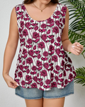 Harper Women's Plus Size Tank Top – Scoop Neck High-Low Sleeveless Top for Summer