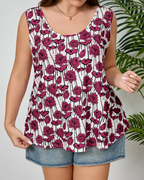 Harper Women's Plus Size Tank Top – Scoop Neck High-Low Sleeveless Top for Summer
