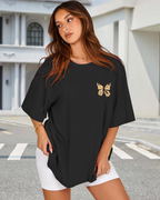 Mia Women's Oversized Graphic T-Shirt – Crew Neck Loose Fit Tee for Streetwear