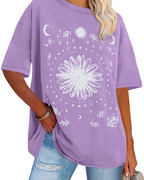 Mia Women's Oversized Graphic T-Shirt – Crew Neck Loose Fit Tee for Streetwear