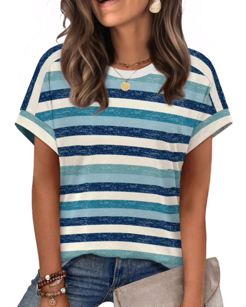 Lily Women's Cap Sleeve Top – Crew Neck Lightweight T-Shirt for Spring and Summer