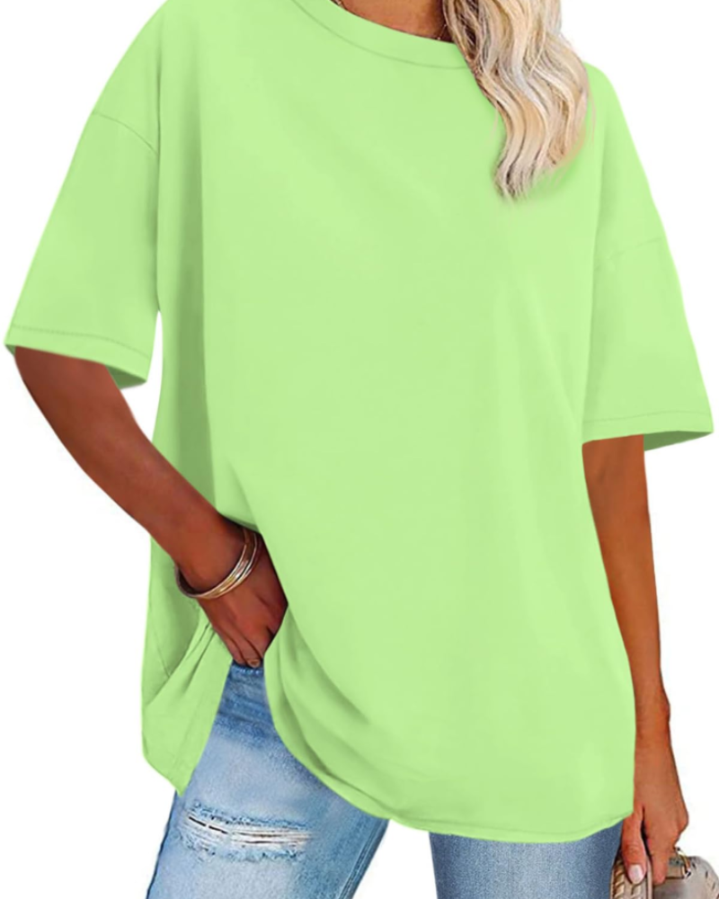 Mia Women's Oversized Graphic T-Shirt – Crew Neck Loose Fit Tee for Streetwear