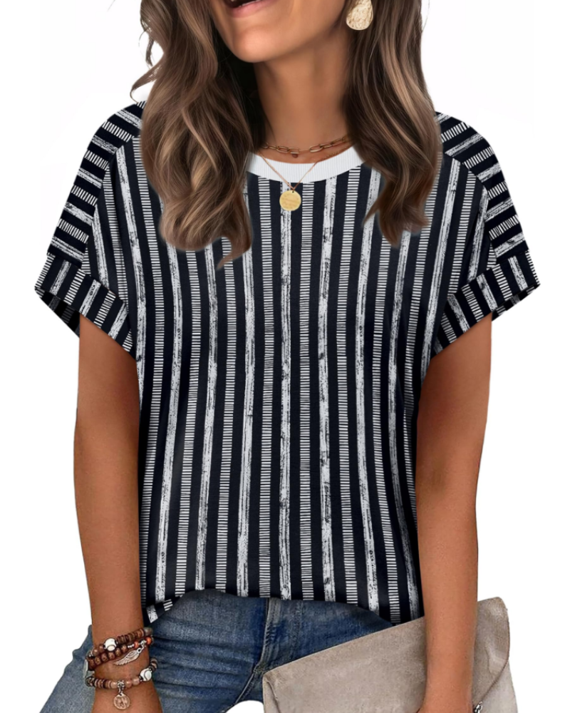 Lily Women's Cap Sleeve Top – Crew Neck Lightweight T-Shirt for Spring and Summer