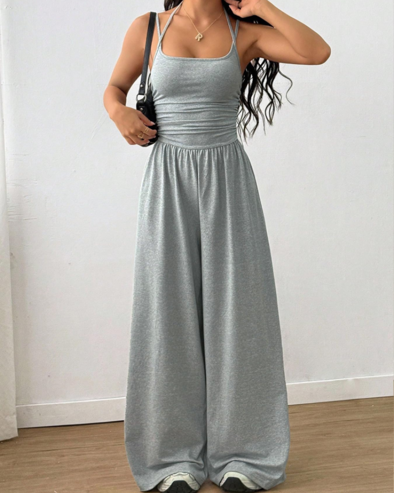 Scarlett Women’s Wide Leg Jumpsuit – Sleeveless Elastic Waist Summer One-Piece