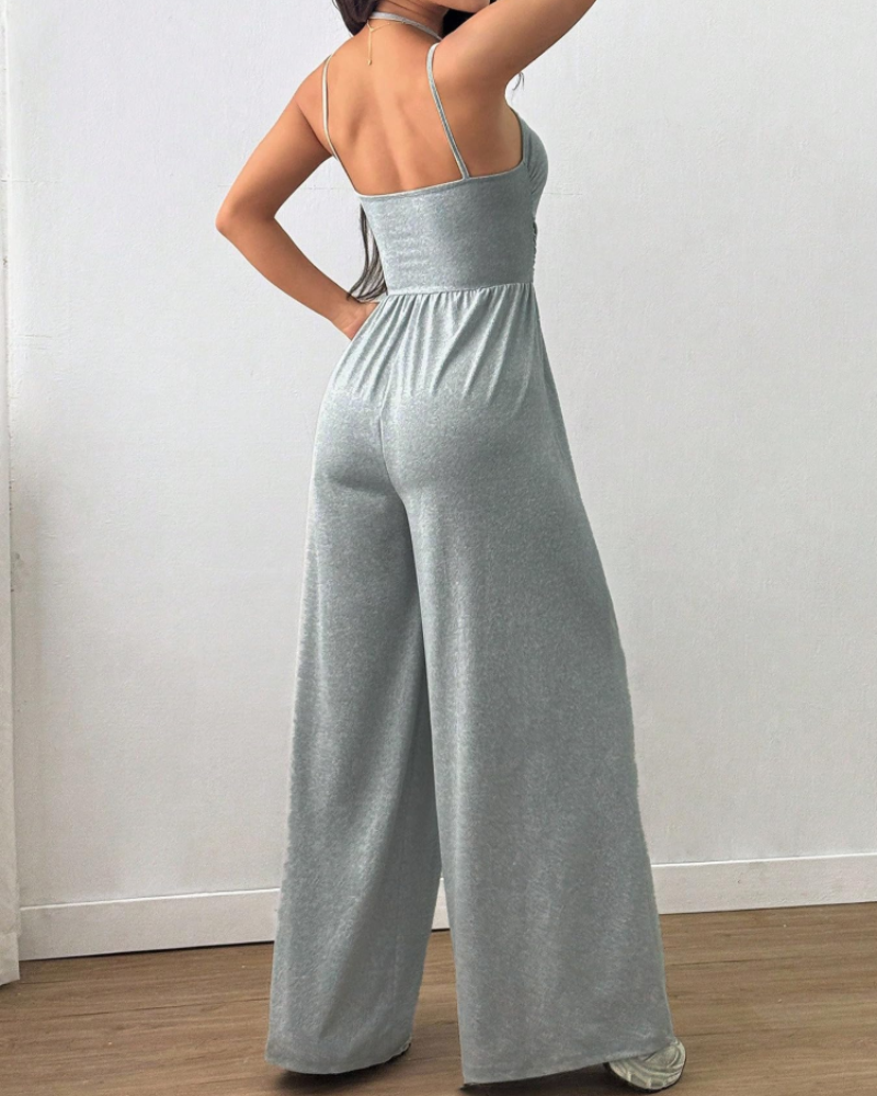 Scarlett Women’s Wide Leg Jumpsuit – Sleeveless Elastic Waist Summer One-Piece