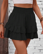 Vanessa Women’s High Waist Shorts – Ruffle Detail Lightweight Casual Summer Shorts