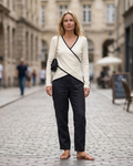 Naya Women’s V-Neck Jumper – Soft Elegant Knit Sweater for Casual & Office Wear