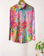 Taylor Women's Printed Blouse – Colorful Floral Button-Up with Relaxed Fit