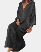 Isla Women's Casual Dress – Elegant Monochrome Everyday Dress for Work & Outings