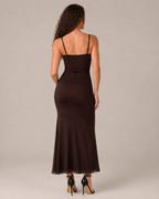 Coraline Women's Stretch Maxi Dress – Fitted Spaghetti Strap Summer Dress
