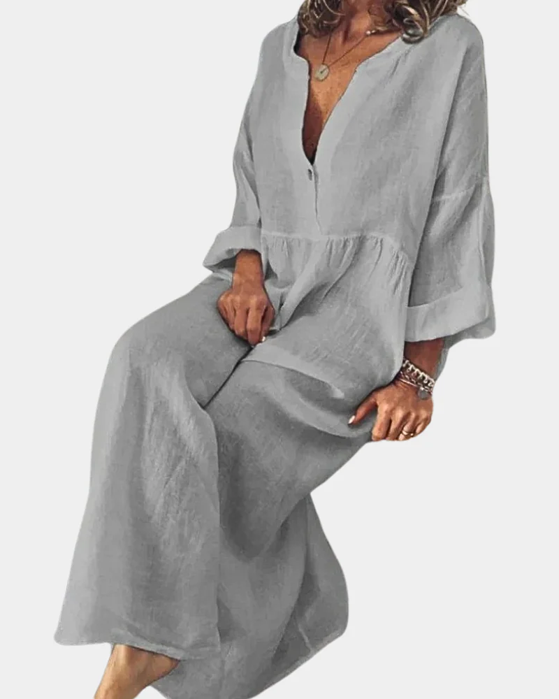 Isla Women's Casual Dress – Elegant Monochrome Everyday Dress for Work & Outings