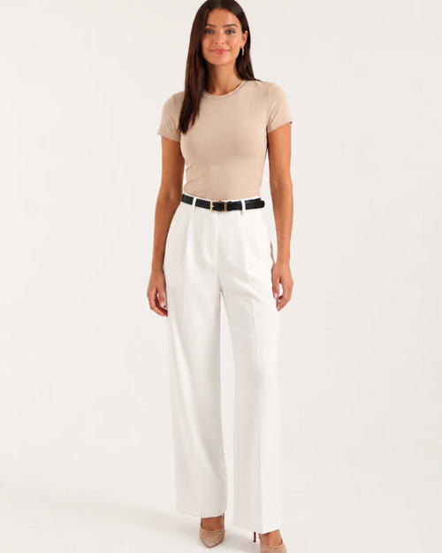 Adrian Women’s Wide Leg Pants – High Waist Tailored Trousers with Front Seams