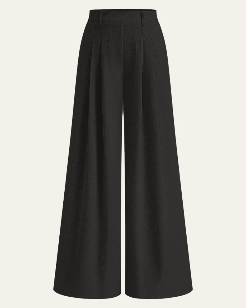 Vanessa Women’s Wide Leg Pants – Mid Waist Trousers with Hidden Zipper