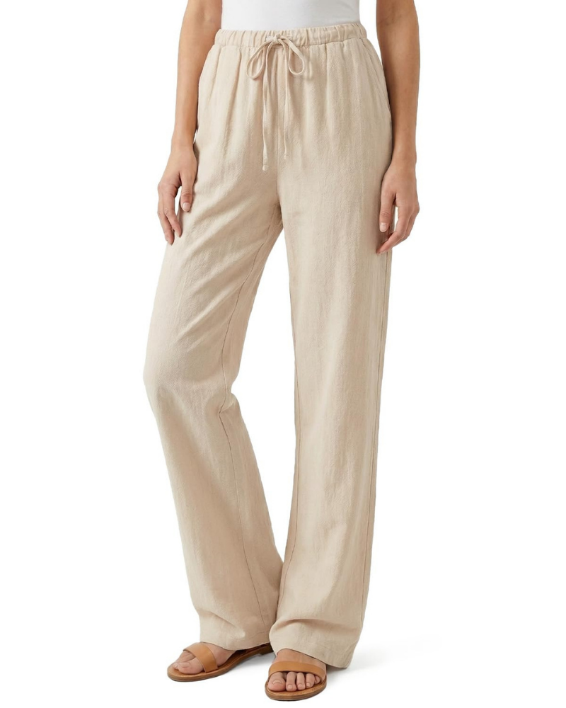 Olivia Women’s Tall Linen Pants – Extra Long Drawstring Trousers with Pockets