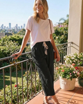 Avery Women's Slim Fit Pants – Drawstring Waist Casual Summer Trousers