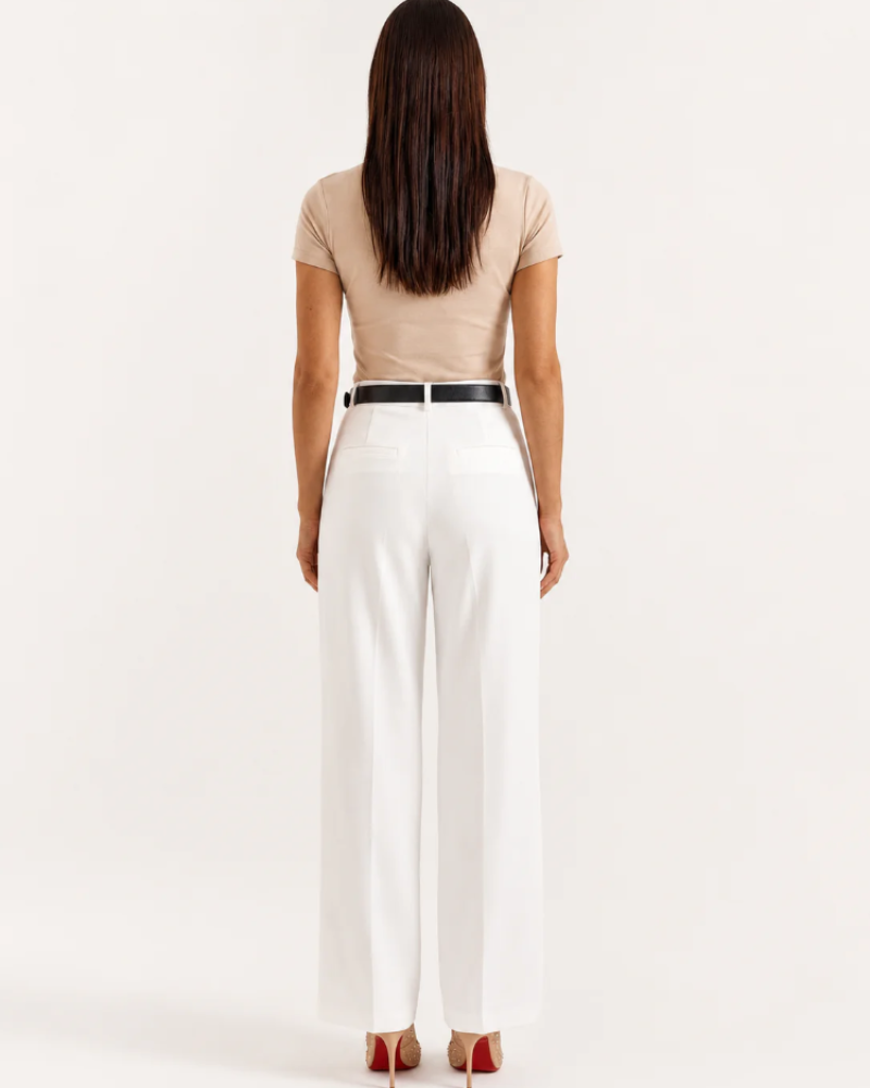 Adrian Women’s Wide Leg Pants – High Waist Tailored Trousers with Front Seams