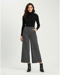 Abigail Women's Plaid Trousers – High-Waist Wide-Leg Pants for Work & Evening Wear