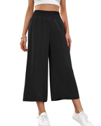Audrey Women’s Capri Pants – 7/8 Wide Leg Culotte Trousers with Pockets