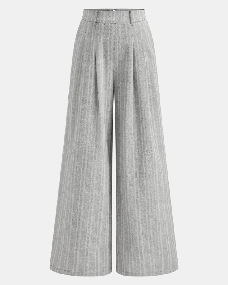 Vanessa Women’s Wide Leg Pants – Mid Waist Trousers with Hidden Zipper